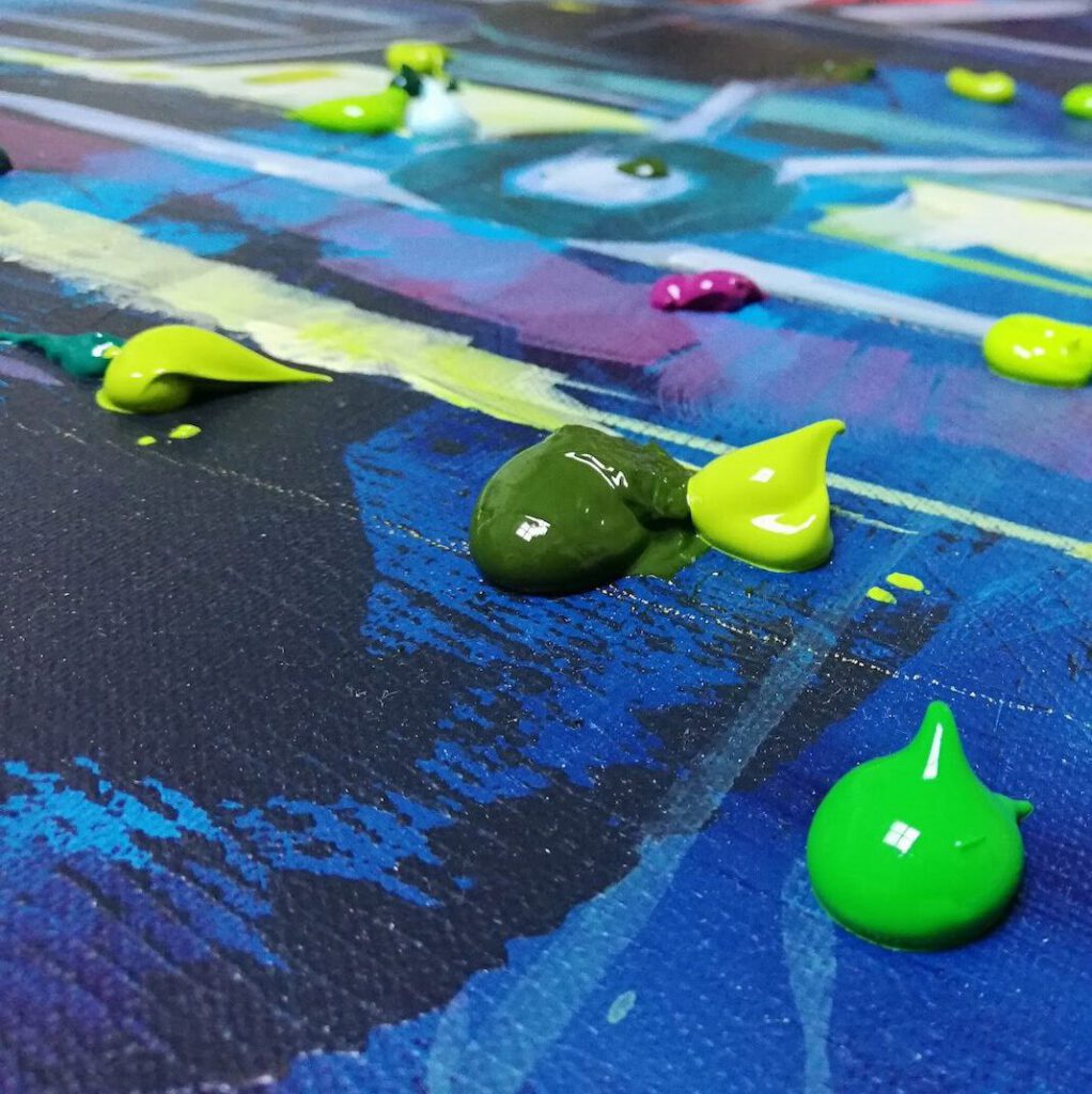 Malen in Schichten im Atelier Anke Sebening